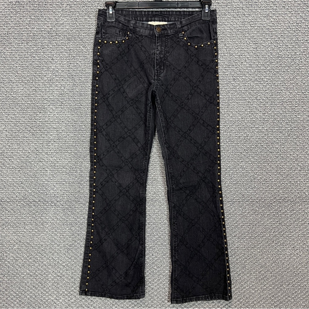 Anthony Originals Jeans Women's 10 Black Mid Rise bootcut Beads 29 in inseam